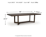 Dilenno Dark Brown Extension Dining Table and 6 Chairs from Ashley - Luna Furniture
