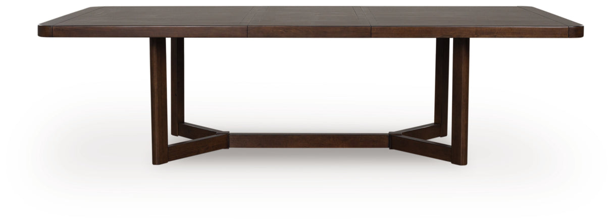 Dilenno Dark Brown Extension Dining Table and 6 Chairs from Ashley - Luna Furniture