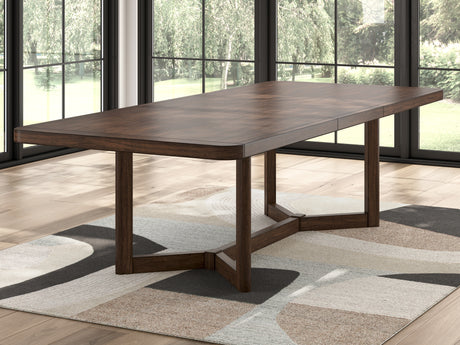 Dilenno Dark Brown Extension Dining Table and 6 Chairs from Ashley - Luna Furniture
