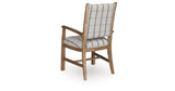 Ridgester Natural Brown Ladderback Upholstered Armchair, Set of 2 from Ashley Furniture - Luna Furniture