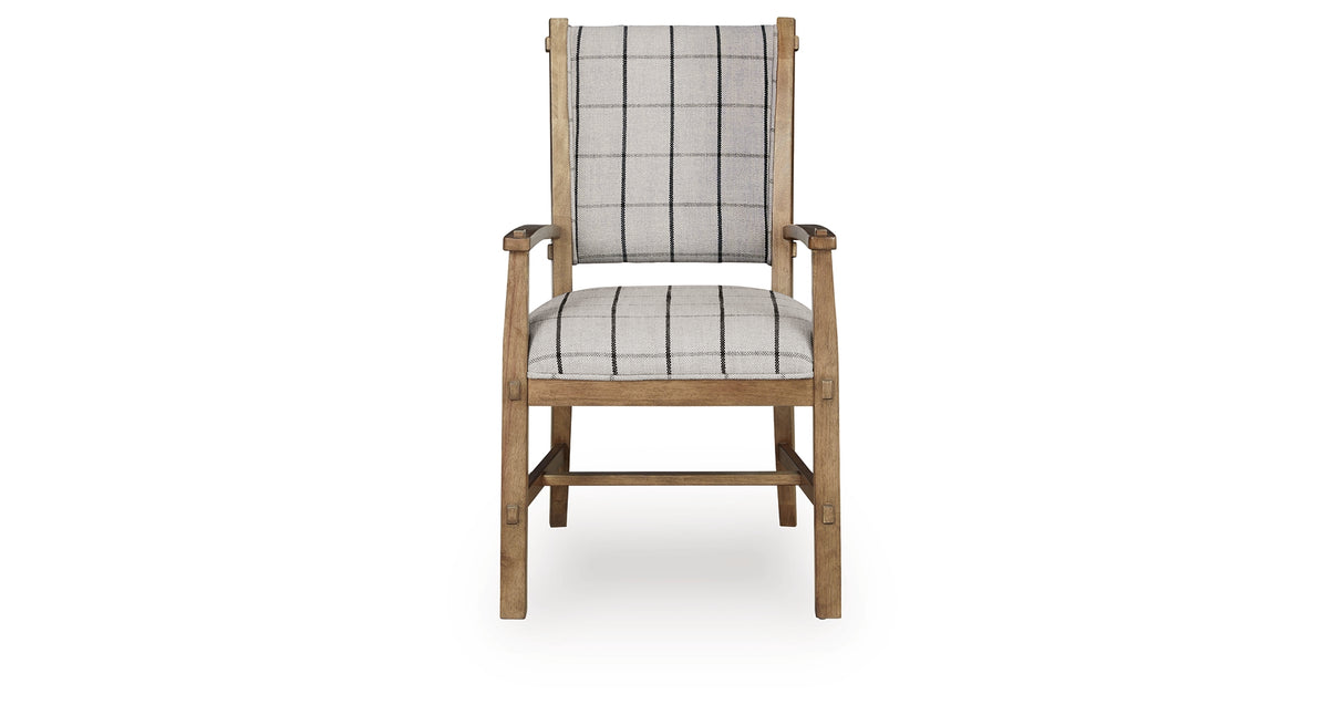 Ridgester Natural Brown Ladderback Upholstered Armchair, Set of 2 from Ashley Furniture - Luna Furniture