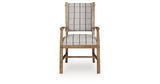 Ridgester Natural Brown Ladderback Upholstered Armchair, Set of 2 from Ashley Furniture - Luna Furniture