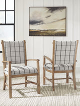 Ridgester Natural Brown Ladderback Upholstered Armchair, Set of 2 from Ashley Furniture - Luna Furniture