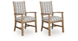 Ridgester Natural Brown Ladderback Upholstered Armchair, Set of 2 from Ashley Furniture - Luna Furniture
