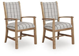 Ridgester Natural Brown Ladderback Upholstered Armchair, Set of 2 from Ashley Furniture - Luna Furniture