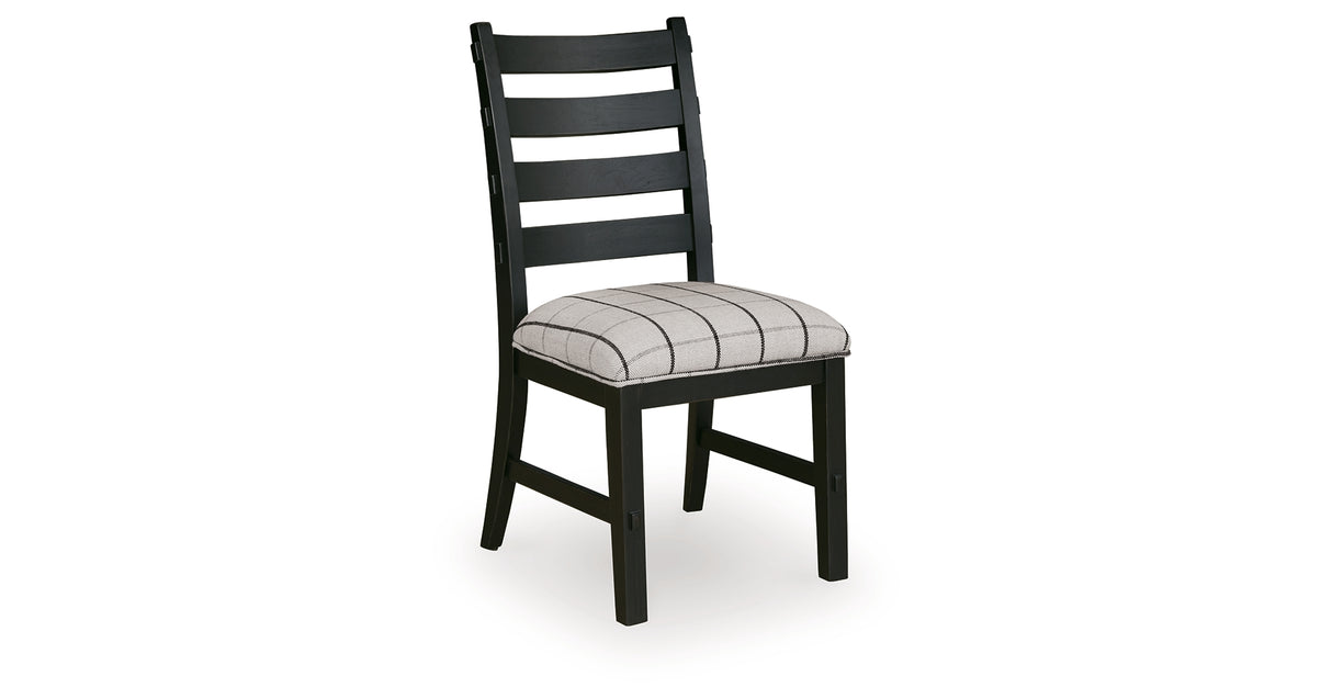 Ridgester Black Ladderback Upholstered Dining Chair, Set of 2 from Ashley Furniture - Luna Furniture