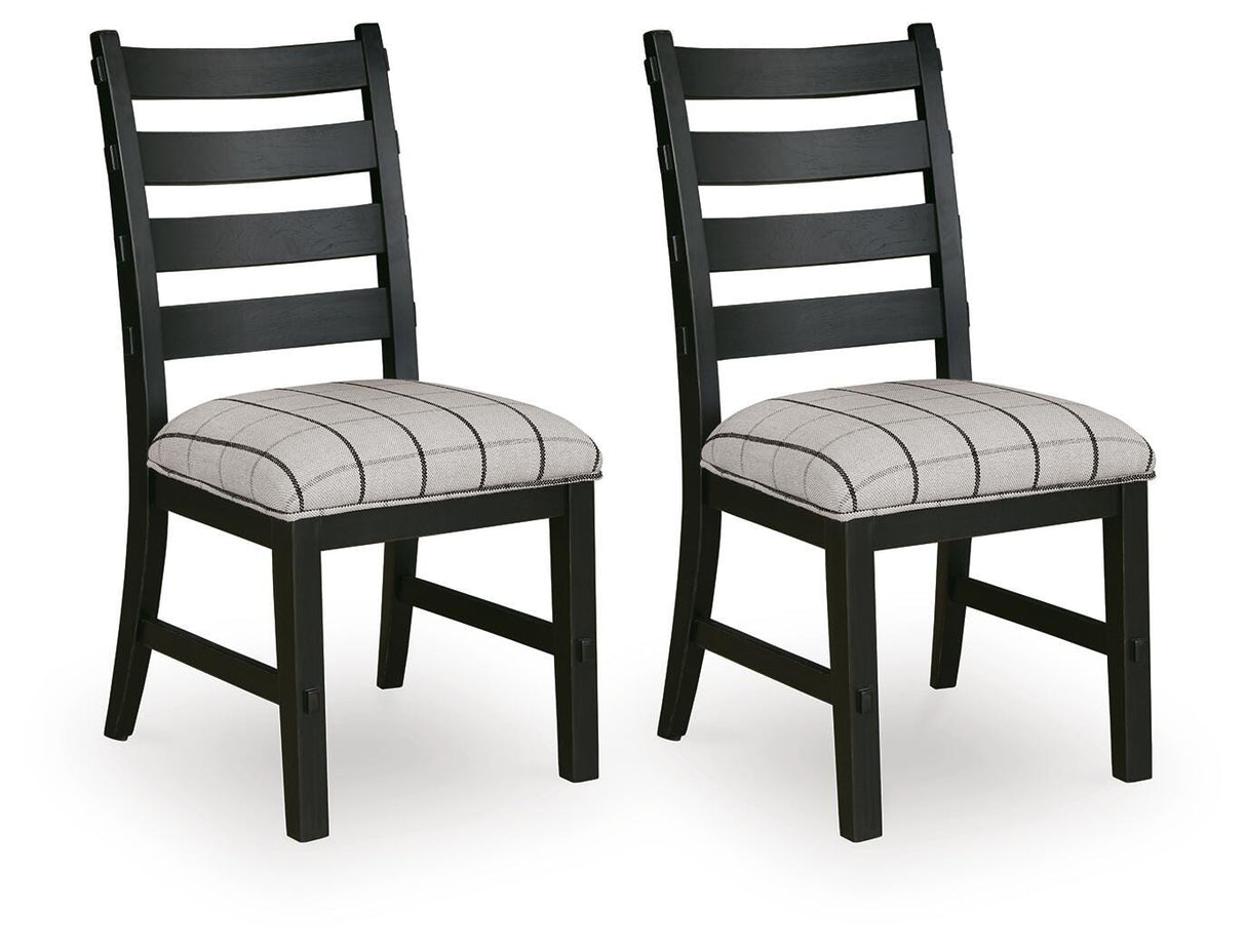 Ridgester Black Ladderback Upholstered Dining Chair, Set of 2 from Ashley - Luna Furniture