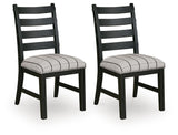 Ridgester Black Ladderback Upholstered Dining Chair, Set of 2 from Ashley - Luna Furniture