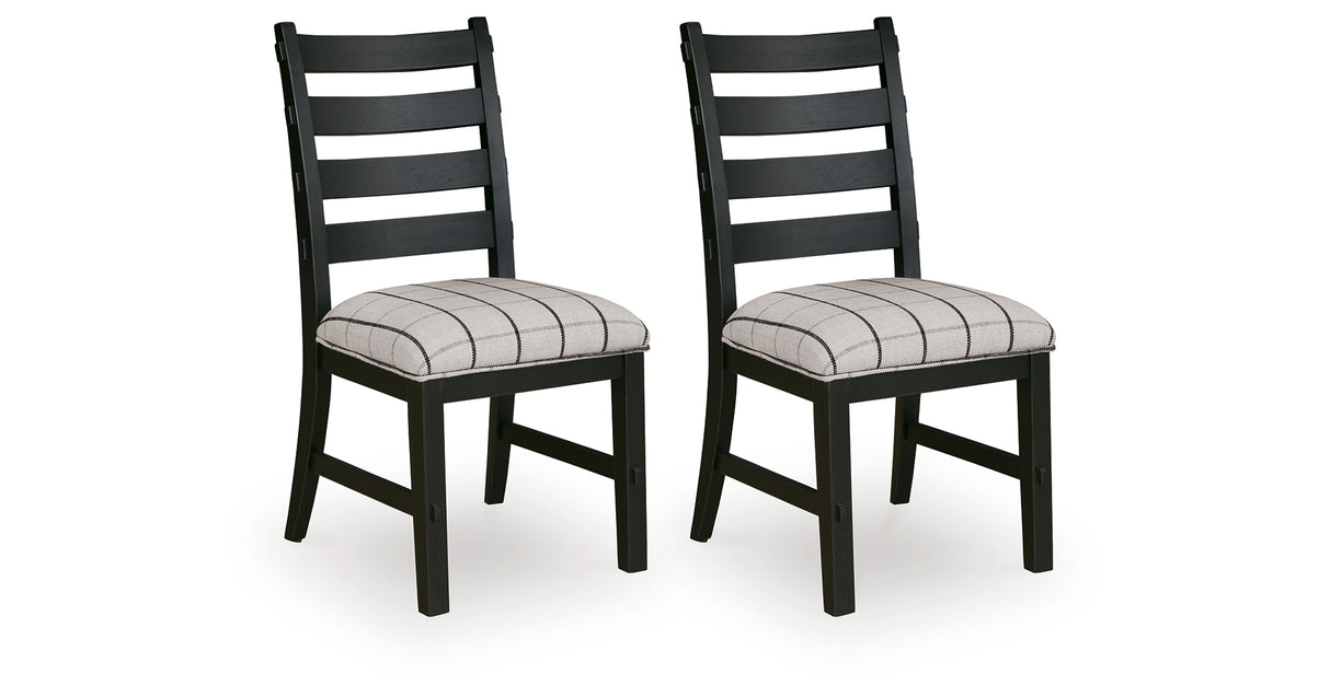 Ridgester Black Ladderback Upholstered Dining Chair, Set of 2 from Ashley Furniture - Luna Furniture