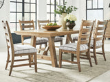 Ridgester Natural Wood Extension Dining Table and 6 Chairs from Ashley - Luna Furniture
