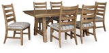 Ridgester Natural Wood Extension Dining Table and 6 Chairs from Ashley - Luna Furniture