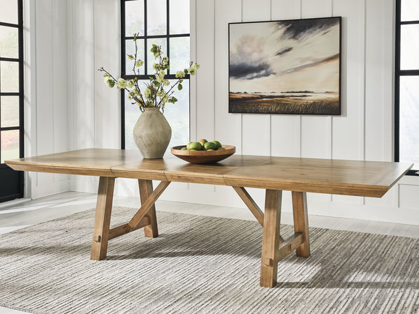 Ridgester Natural Brown Extendable Dining Room Table