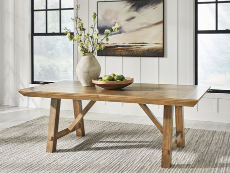 Ridgester Natural Brown Extendable Dining Room Table from Ashley - Luna Furniture