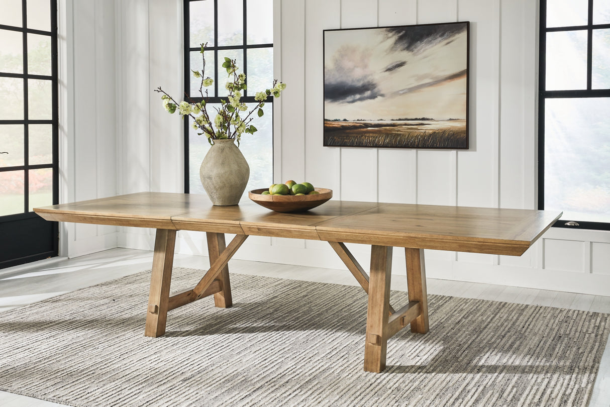 Ridgester Light Brown Extendable Dining Room Set from Ashley - Luna Furniture