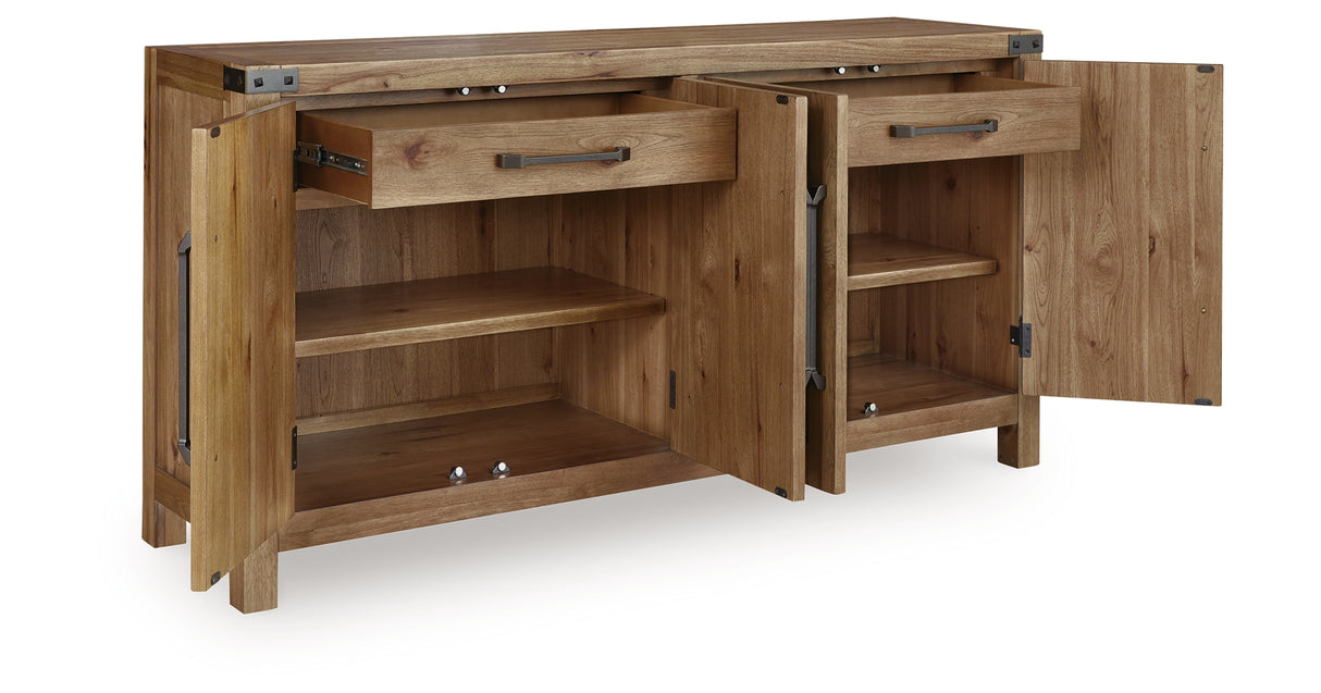 Ridgester Light Brown Dining Server from Ashley Furniture - Luna Furniture