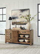 Ridgester Light Brown Dining Server from Ashley Furniture - Luna Furniture