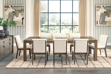 Marxmore Beige/Brown Extension Dining Table and 8 Chairs from Ashley - Luna Furniture