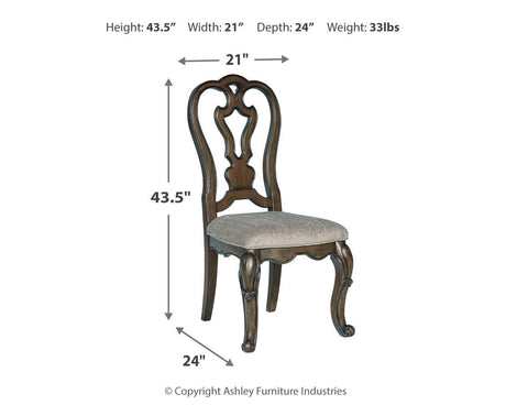 Maylee Dark Brown Dining Table and 10 Chairs from Ashley - Luna Furniture