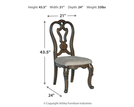 Maylee Dark Brown Dining Table and 10 Chairs from Ashley - Luna Furniture