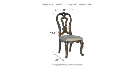 Maylee Dark Brown Dining Table and 6 Chairs from Ashley - Luna Furniture