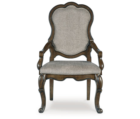 Maylee Dark Brown Dining Table and 8 Chairs from Ashley - Luna Furniture