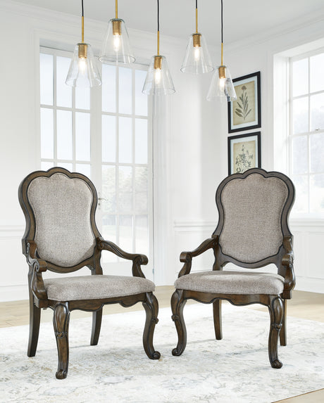 Maylee Dark Brown Dining Table and 10 Chairs from Ashley - Luna Furniture