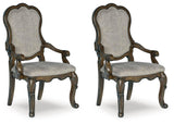 Maylee Dark Brown Dining Arm Chair, Set of 2 from Ashley Furniture - Luna Furniture