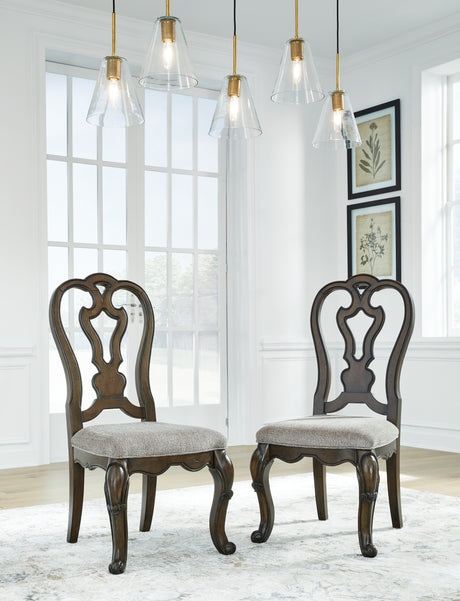 Maylee Dark Brown Dining Table and 10 Chairs from Ashley - Luna Furniture
