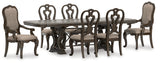 Maylee Dark Brown Extension Dining Room Set from Ashley Furniture - Luna Furniture