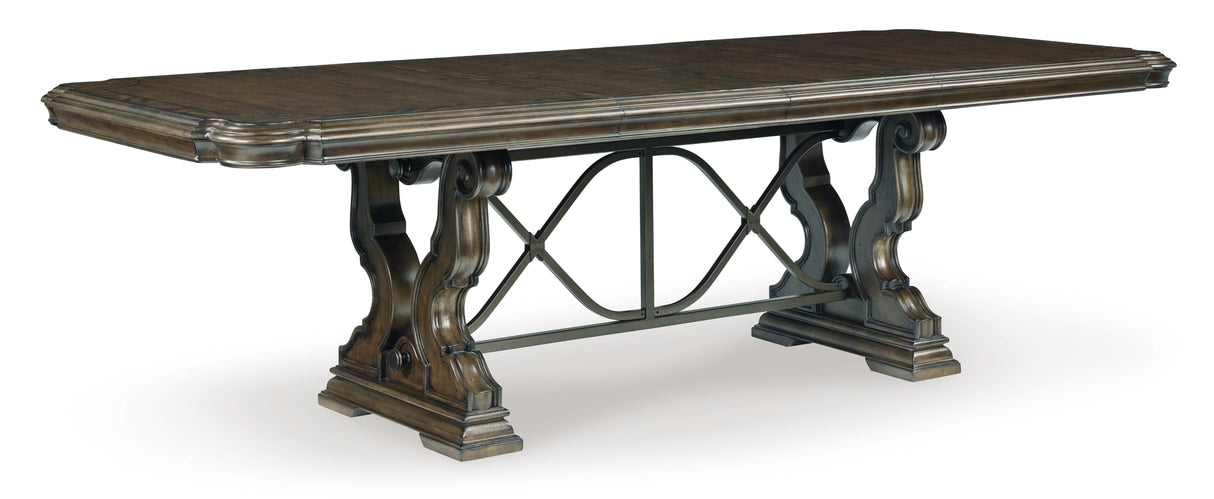 Maylee Dark Brown Dining Table and 4 Chairs from Ashley Furniture - Luna Furniture