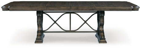 Maylee Dark Brown Dining Extension Table from Ashley Furniture - Luna Furniture