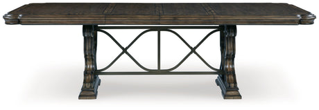 Maylee Dark Brown Dining Table and 10 Chairs from Ashley - Luna Furniture