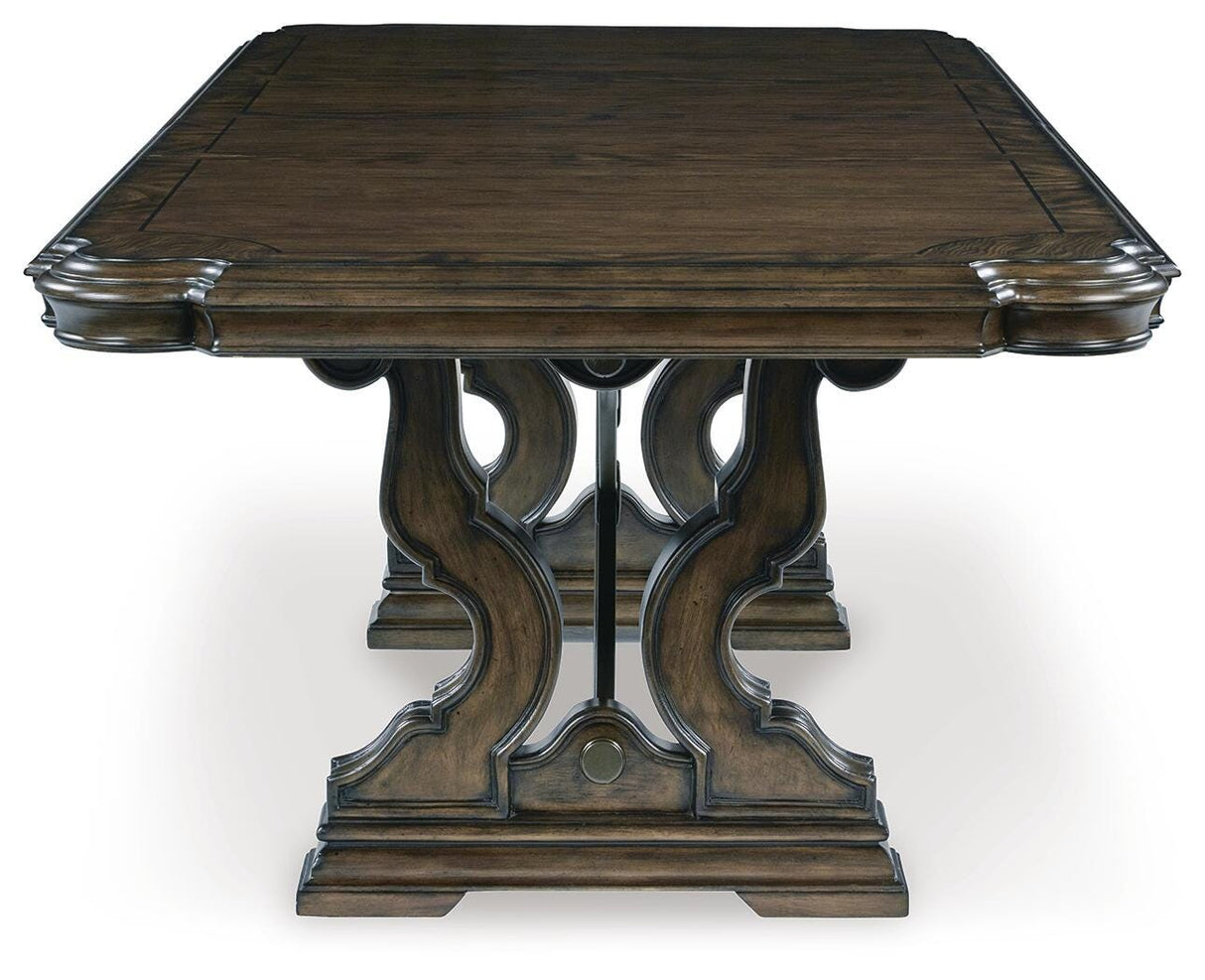 Maylee Dark Brown Dining Extension Table from Ashley - Luna Furniture
