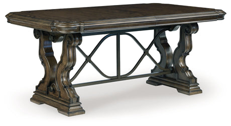 Maylee Dark Brown Dining Table and 10 Chairs from Ashley - Luna Furniture