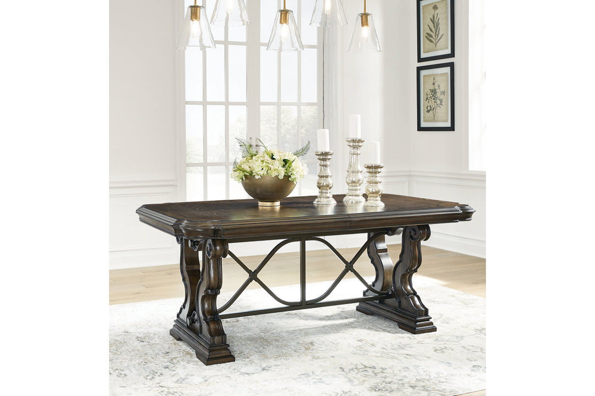 Maylee Dark Brown Dining Extension Table from Ashley - Luna Furniture