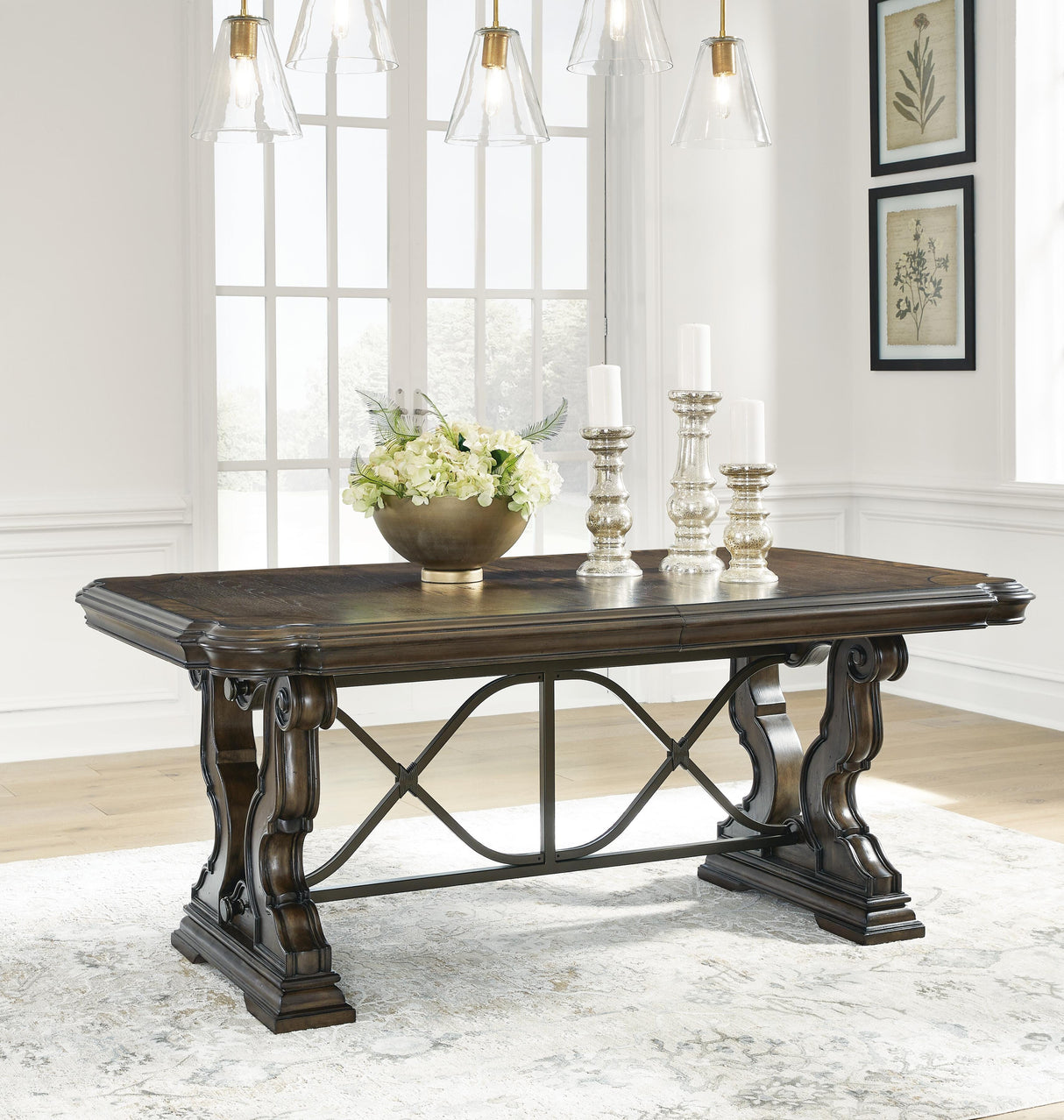Maylee Dark Brown Dining Extension Table from Ashley - Luna Furniture