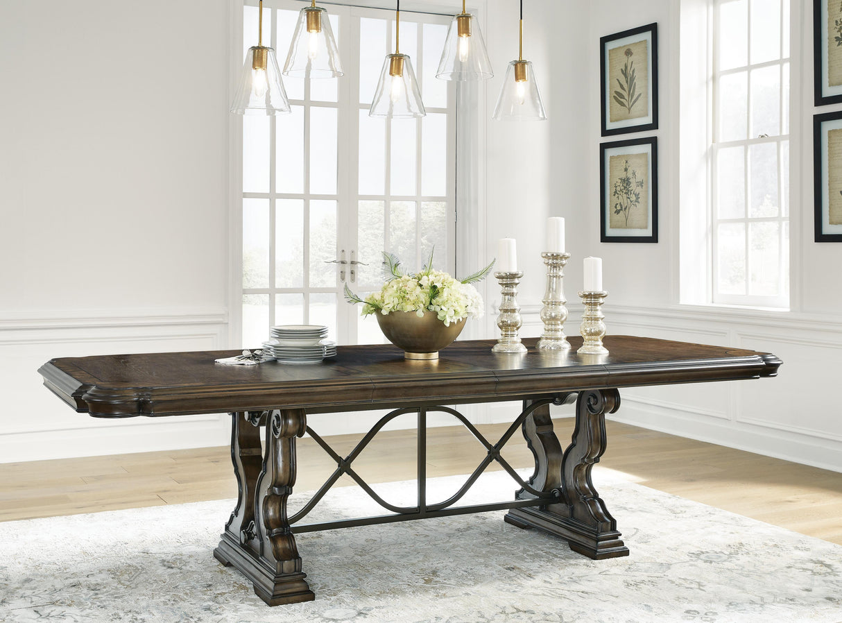 Maylee Dark Brown Dining Extension Table from Ashley Furniture - Luna Furniture