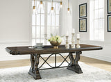 Maylee Dark Brown Dining Extension Table from Ashley Furniture - Luna Furniture