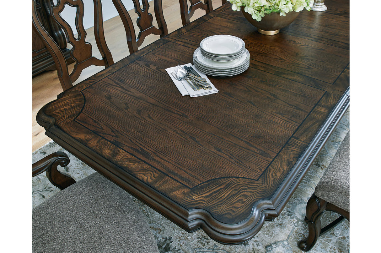 Maylee Dark Brown Dining Extension Table from Ashley - Luna Furniture