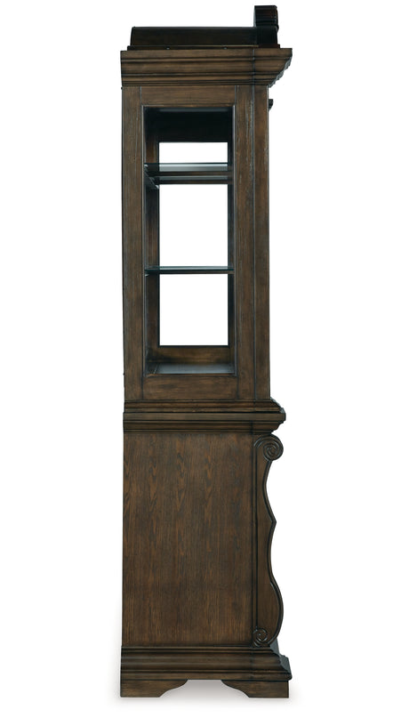 Maylee Dining Table and 4 Chairs with Storage in Dark Brown from Ashley Furniture - Luna Furniture