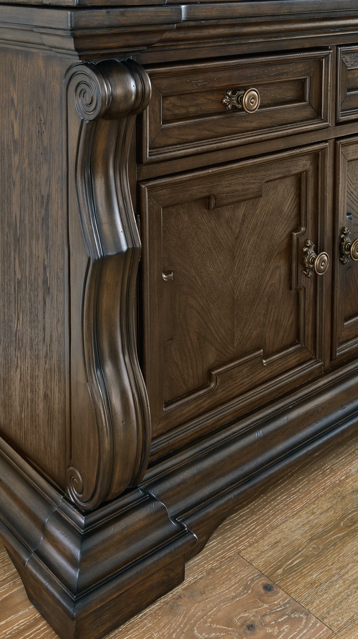 Maylee Dark Brown Dining Buffet and Hutch from Ashley Furniture - Luna Furniture
