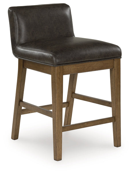Cabalynn Counter Height Dining Table and 6 Barstools with Storage in Light Brown from Ashley Furniture - Luna Furniture