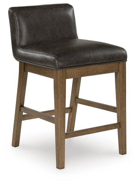 Cabalynn Counter Height Dining Table and 6 Barstools with Storage in Light Brown from Ashley Furniture - Luna Furniture
