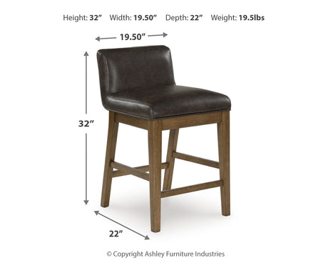 Cabalynn Counter Height Dining Table and 6 Barstools with Storage in Light Brown from Ashley Furniture - Luna Furniture