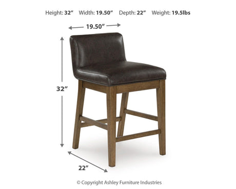 Cabalynn Light Brown Counter Height Dining Table and 6 Barstools from Ashley - Luna Furniture