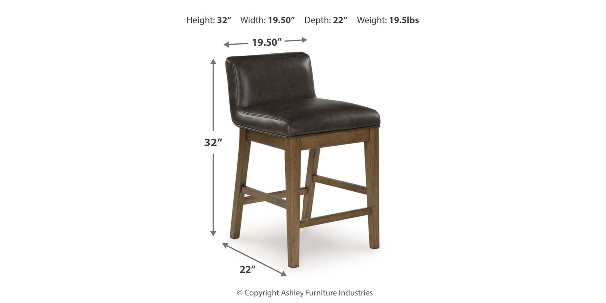 Cabalynn Light Brown Counter Height Dining Table and 6 Barstools from Ashley Furniture - Luna Furniture