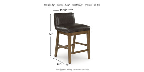 Cabalynn Light Brown Counter Height Dining Table and 6 Barstools from Ashley - Luna Furniture