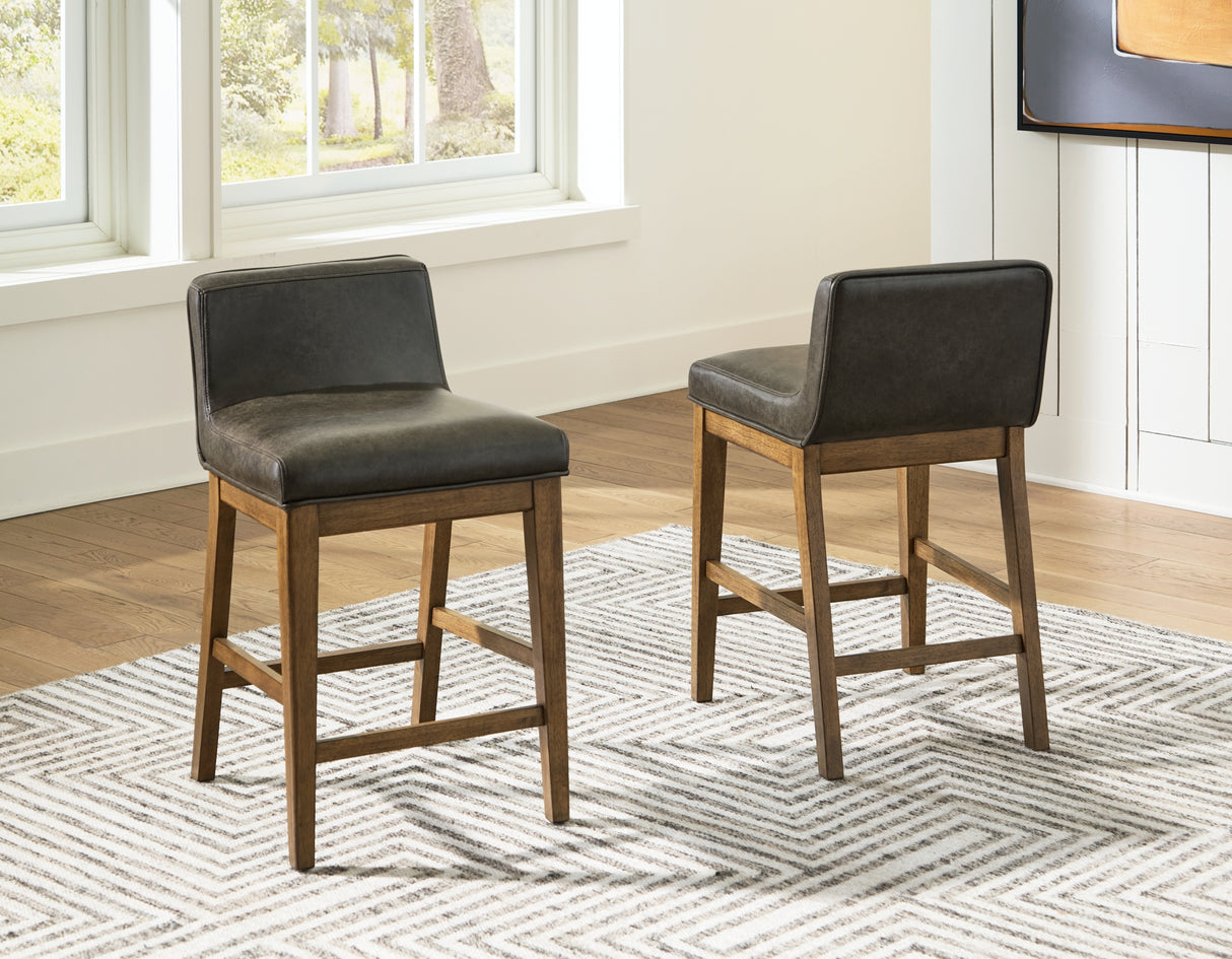Cabalynn Light Brown Counter Height Dining Table and 6 Barstools from Ashley Furniture - Luna Furniture