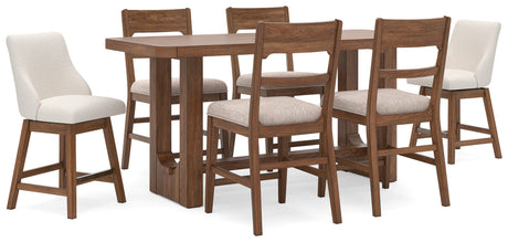 Cabalynn Light Brown 7-Piece Counter Height Dining Set from Ashley - Luna Furniture