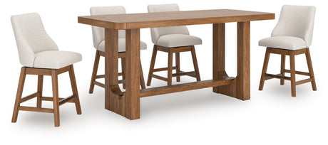 Cabalynn Light Brown/Oatmeal Counter Height Dining Set from Ashley - Luna Furniture